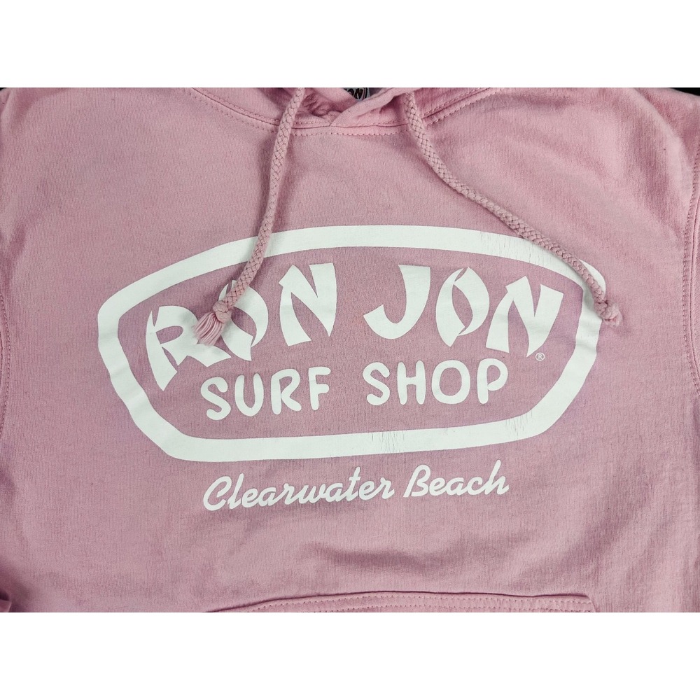 Ron Jon Surf Shop Clearwater Beach Pullover Hoodie Baby Pink Womens Size Small